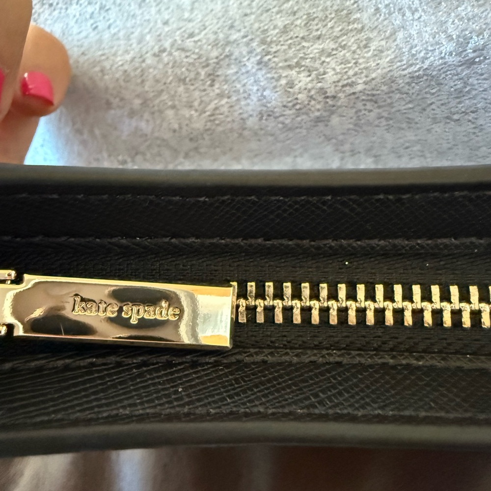 Retired Kate Spade authentic Black Glitter Shoulder Bag & bag charm NWT - Picture 3 of 5